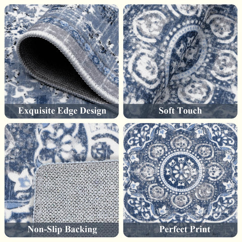 Durable polyester texture of Ileading kitchen floor mat