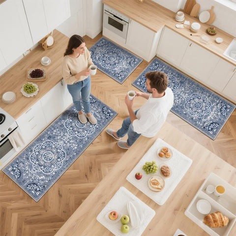 Non-slip backing of Ileading rug keeps it steady on the floor