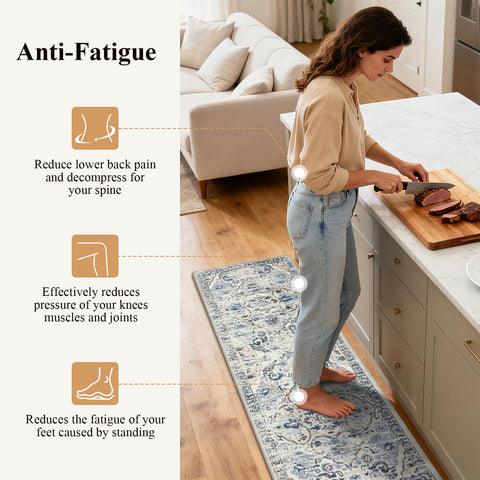 Ileading waterproof kitchen mat beside the sink keeps spills easy to wipe