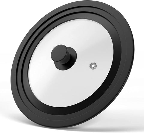 ILOVYO universal lid with vent on 9.5–11 inch cookware for versatile cooking.
