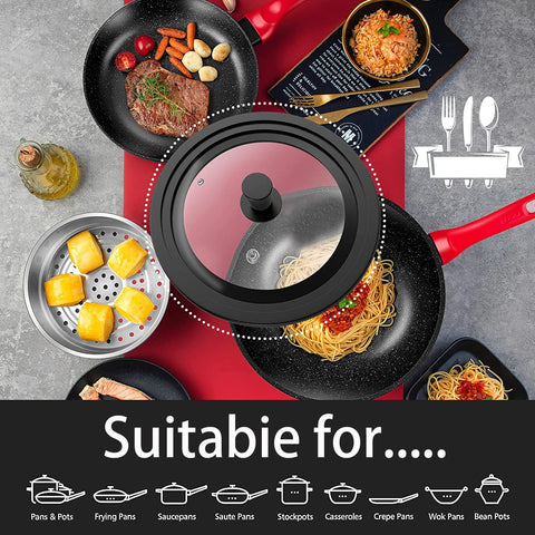 ILOVYO universal lid with vent holes for controlled steam during cooking.