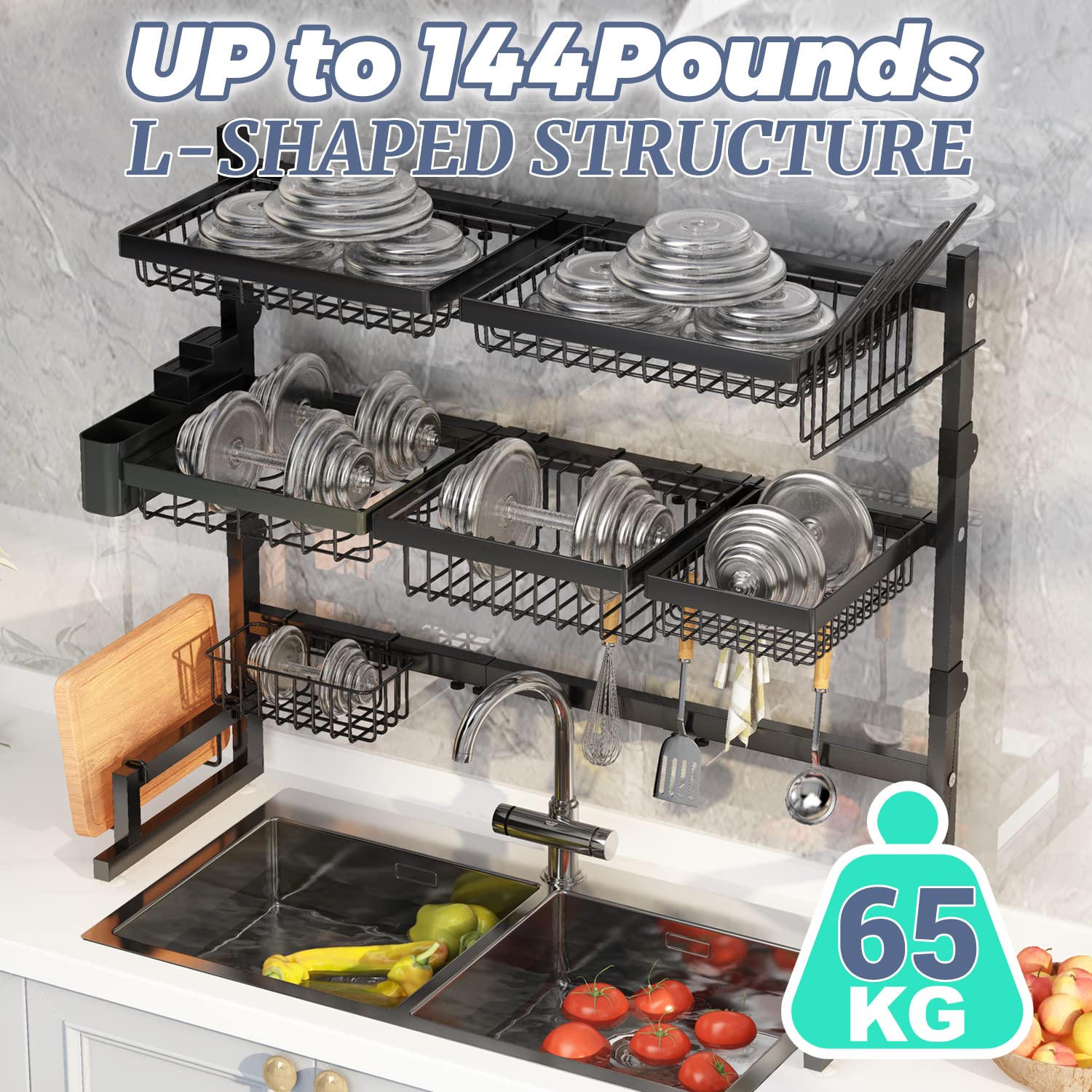 ilvvan heavy-load capacity rack supports pots and dishes up to 144 lb