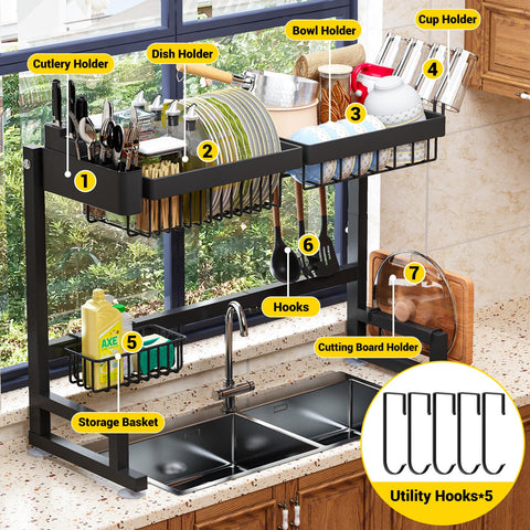 ilvvan over sink rack keeps drying essentials organized in the kitchen