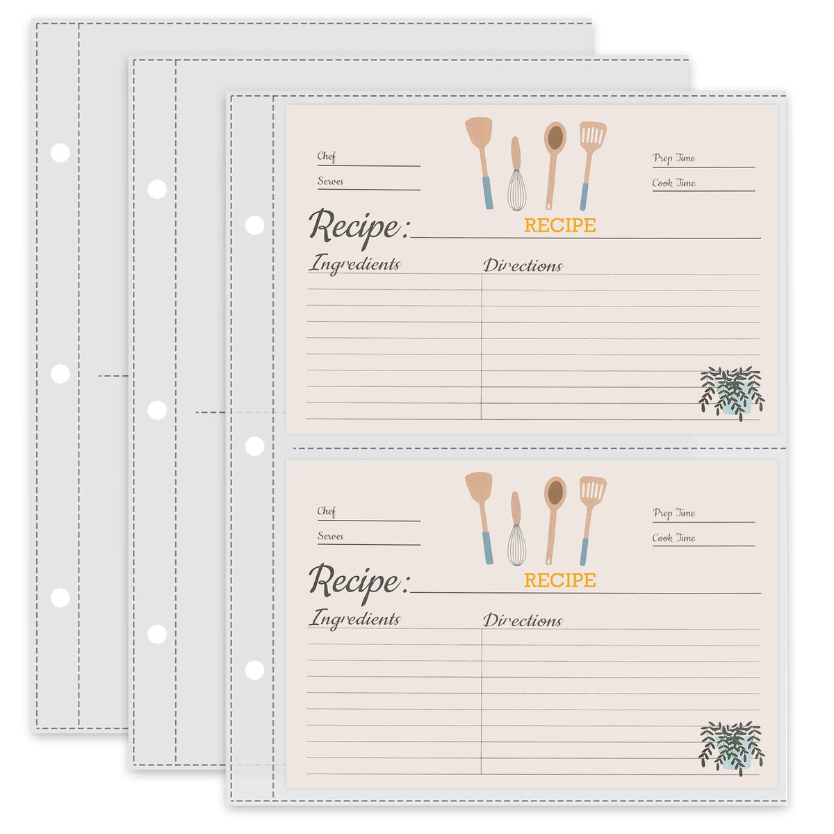 TAOLABV anti-fall left-opening recipe card sleeve protects cards.