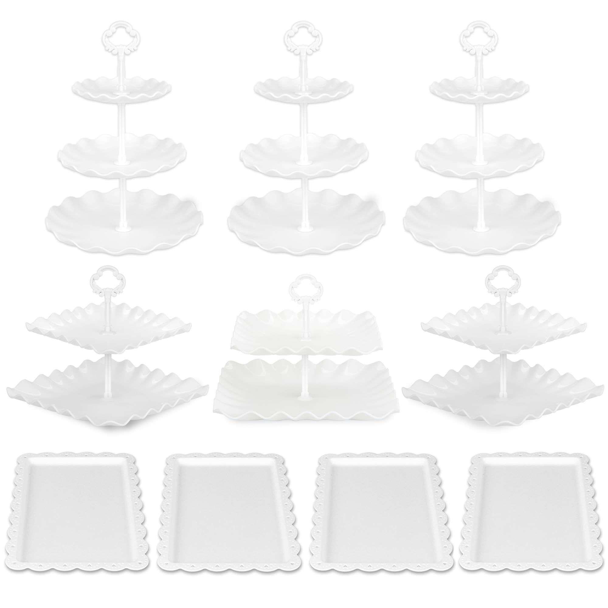 NWK rectangular appetizer trays 14.5 x 9.5 inches, ideal for desserts and finger foods.