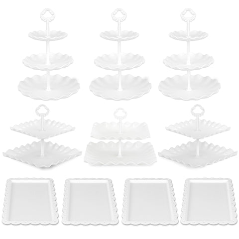 NWK rectangular appetizer trays 14.5 x 9.5 inches, ideal for desserts and finger foods.