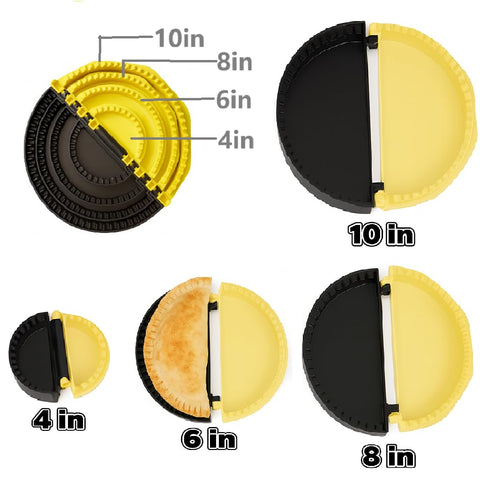 4-in-1 Tortilla Sealer & Taco Crimper – Multi-Size 10/8/6/4 Inch Tortilla Folder Maker with Shark Teeth Edge, Leak-Proof & Dishwasher Safe for Burritos, Dumplings, Pastries (10+8+6+4 Inch)