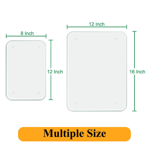 Phore Tempered Glass Cutting Board – 2-Piece Set (16x12 & 12x8), Non-Slip, Dishwasher Safe