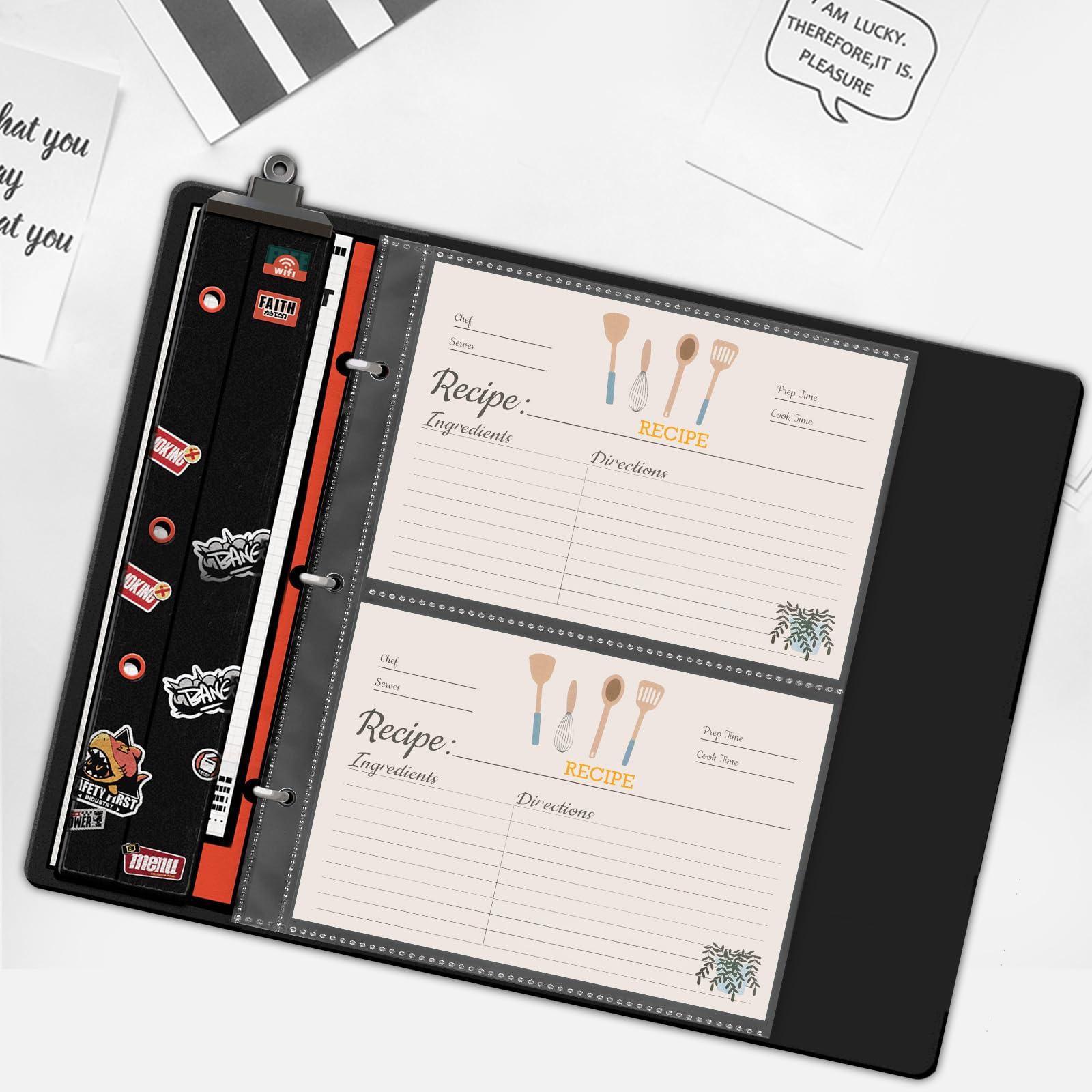 TAOLABV standard-size sleeves fit 8.5x9.5 inch binders.
