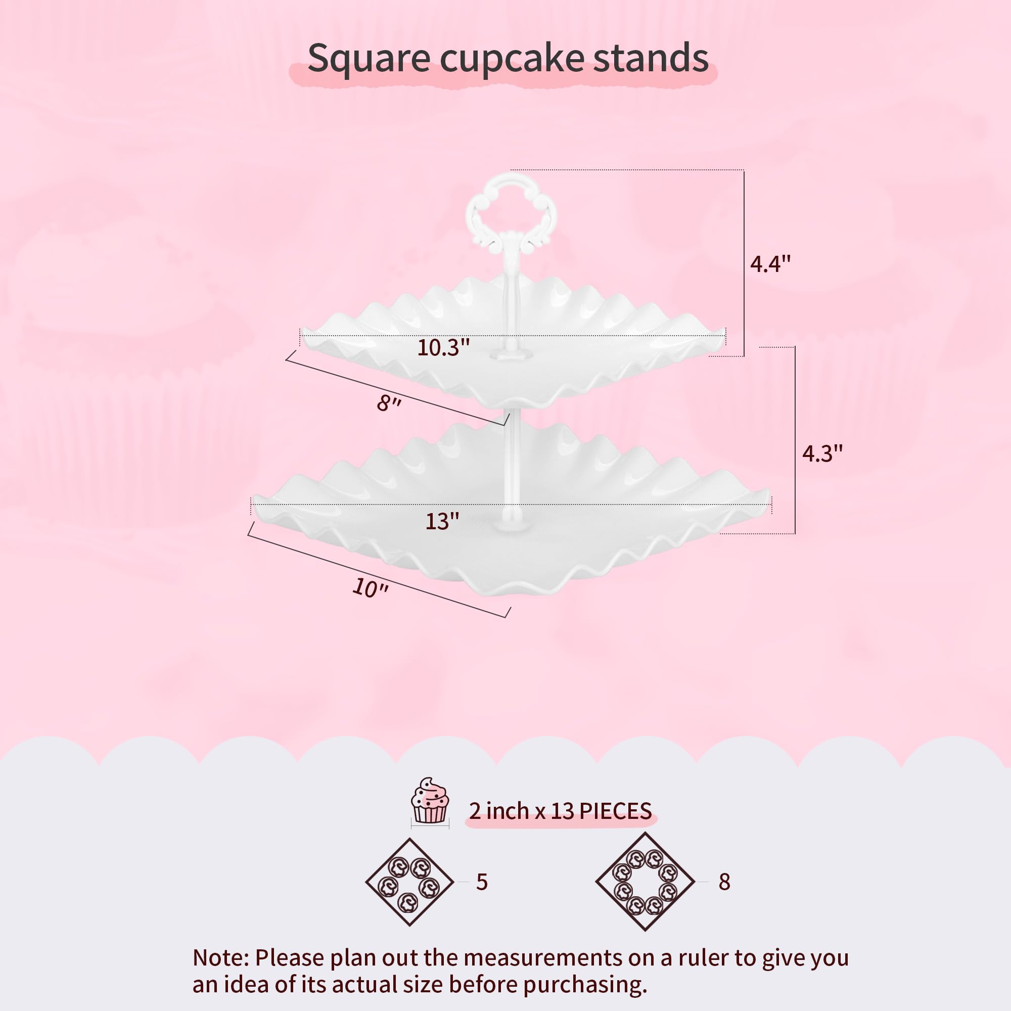 NWK party table plastic dessert stands, lightweight and reusable for indoor or outdoor events.