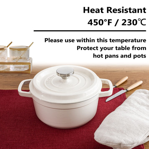 Home Brilliant Cloth Placemats Set of 4 Red Linen Placemats for Dinner Heat Resistant Dining Table Mats Kitchen Place Mats for Party Valentine's Day, Dark Red Burgundy