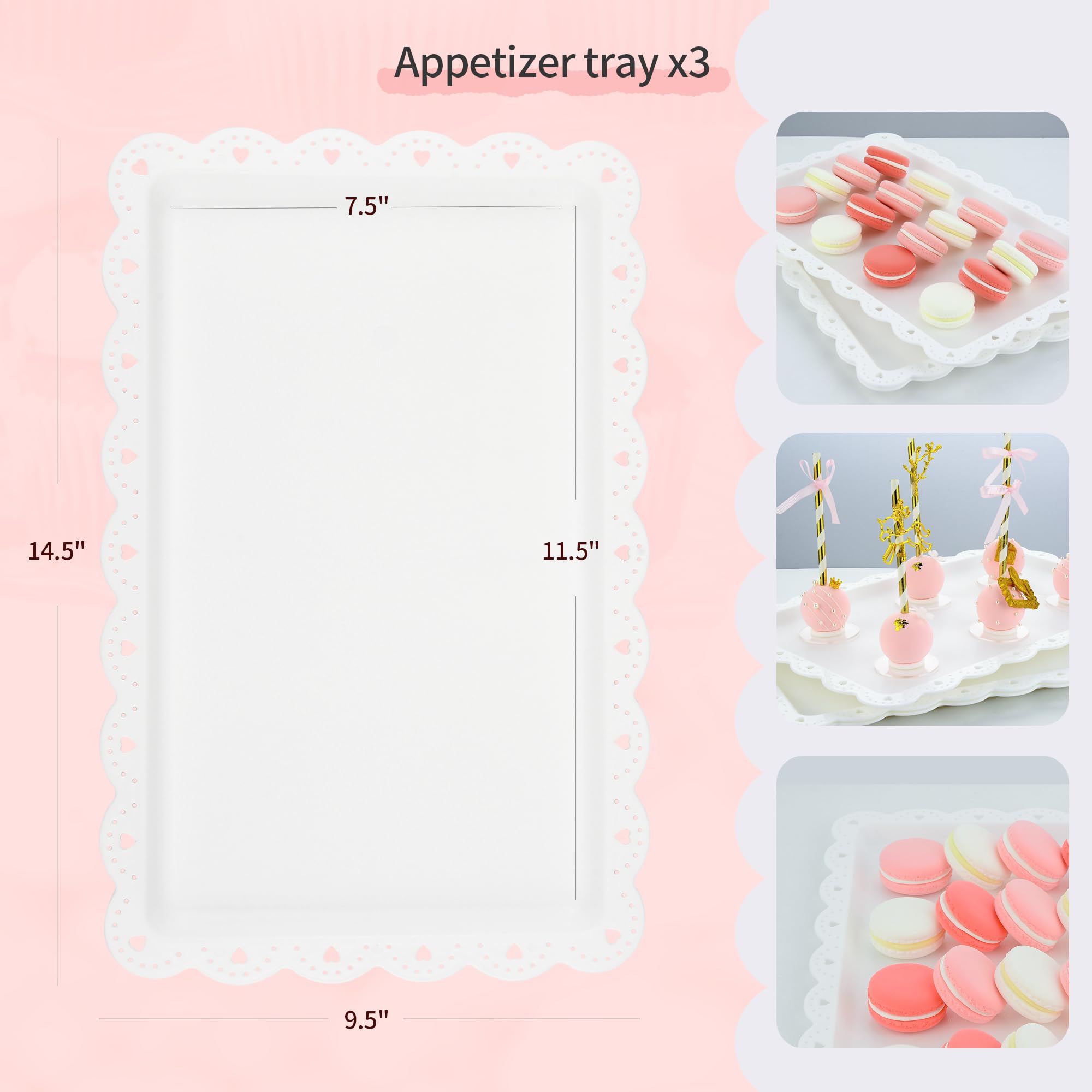 NWK easy-clean white dessert stands simplify setup and cleanup.