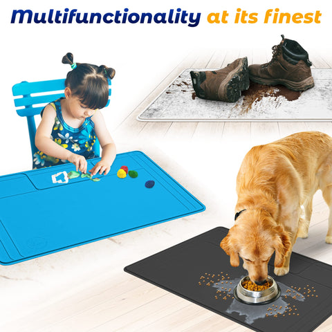 Famous Dino The Original Under Sink Mat - Silicone Waterproof, Adjustable 34x22.5, Trimmable & Easy to Clean