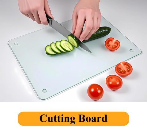 Phore Tempered Glass Cutting Board – 2-Piece Set (16x12 & 12x8), Non-Slip, Dishwasher Safe