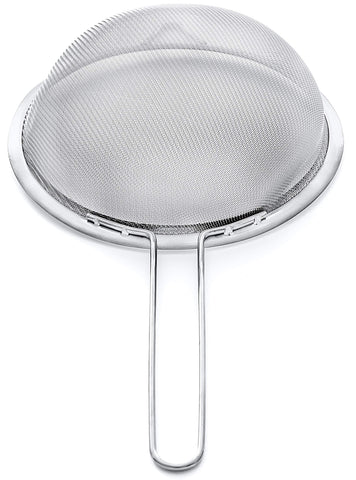 Proto Future Strainer Set Fine Mesh – Premium 304 Stainless Steel (18/8) – 8″, 5.5″ and 3.3″ Sturdy Kitchen Strainers (Silver)