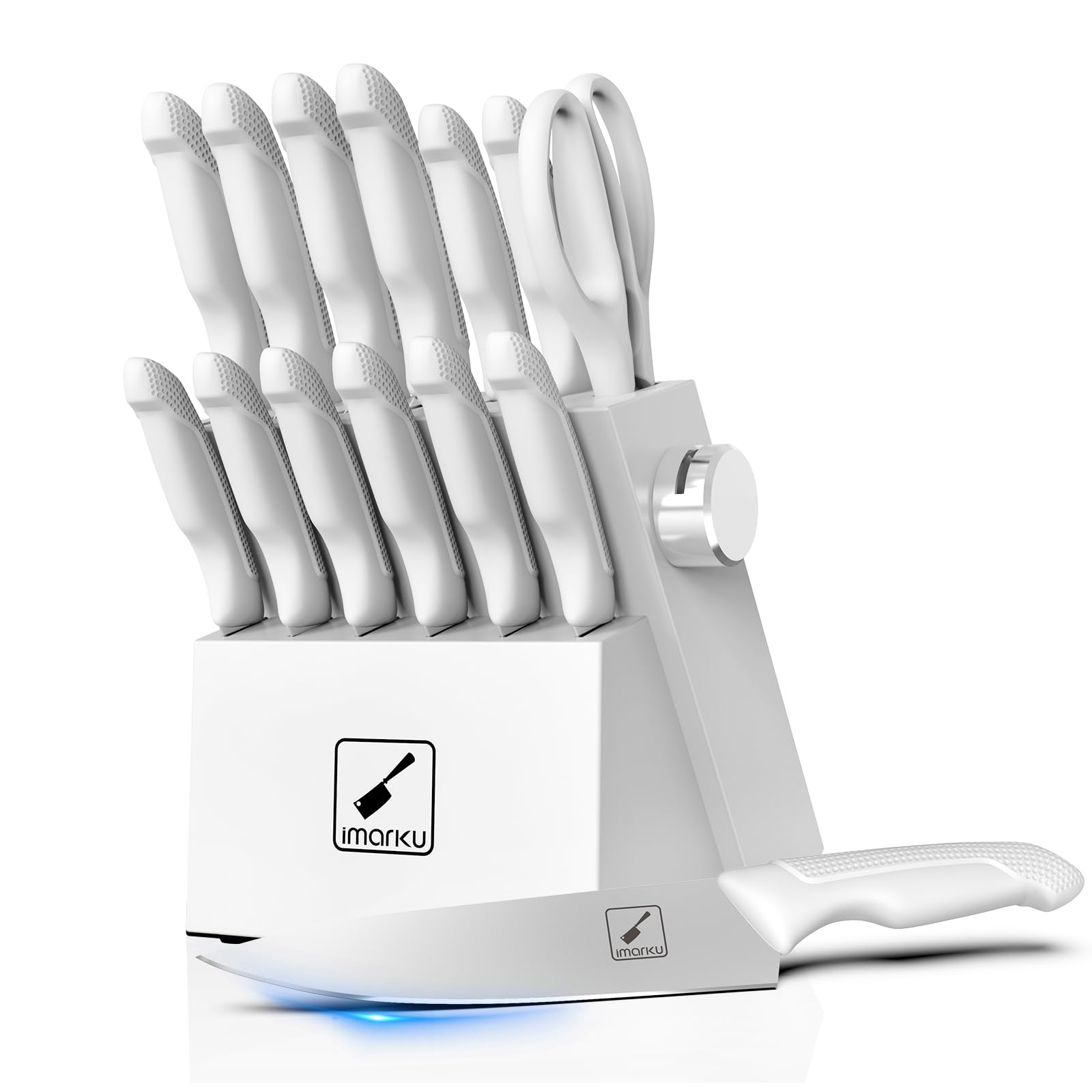 Imarku 14-piece knife set block with premium blades for precise slicing.
