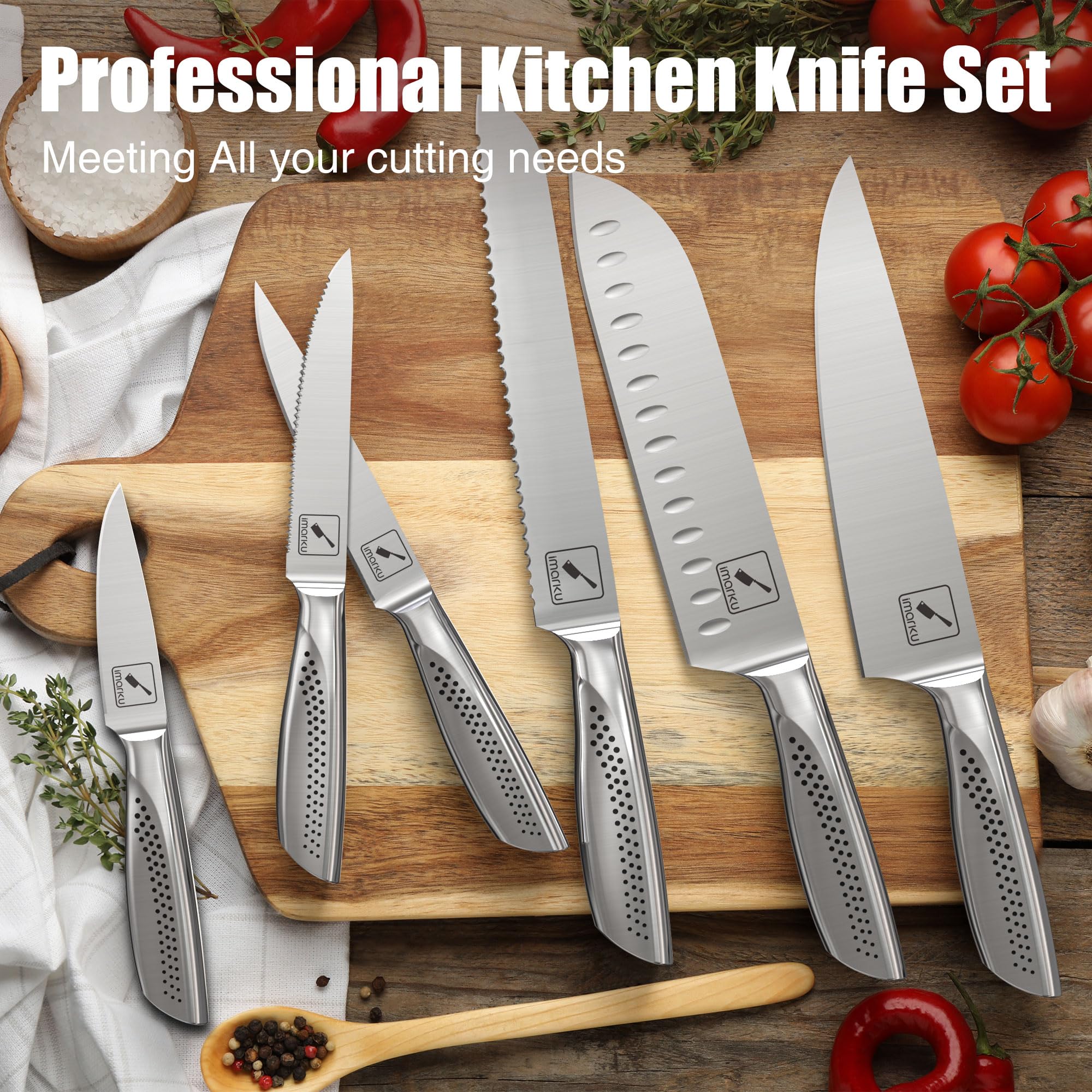 imarku 7-inch santoku knife for slicing and dicing