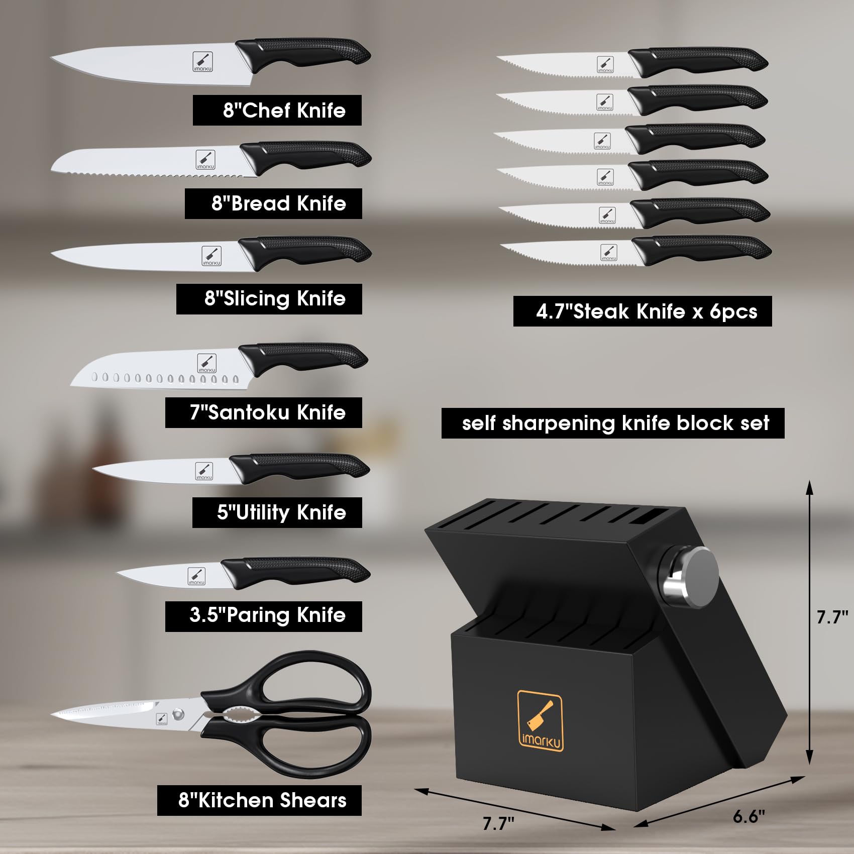 imarku 7-inch Santoku knife versatile for chopping and dicing