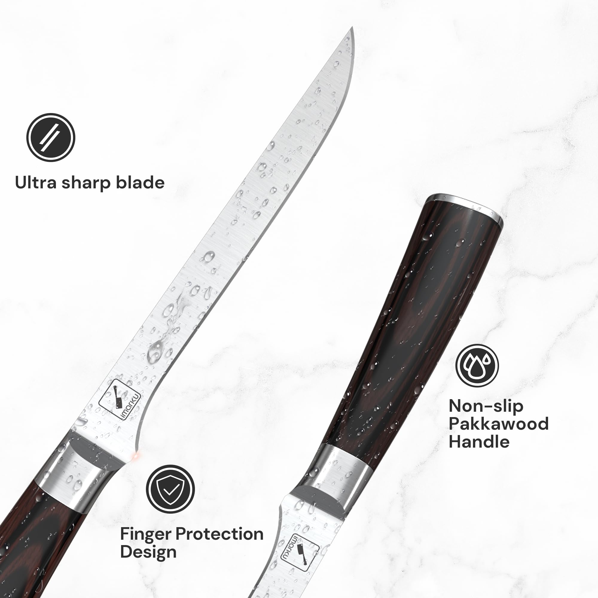 Imarku boning knife 6in easy-cleaning tips for hand wash care