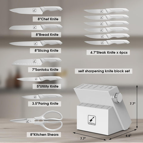 Imarku 8-inch bread knife with serrated edge for crusts.