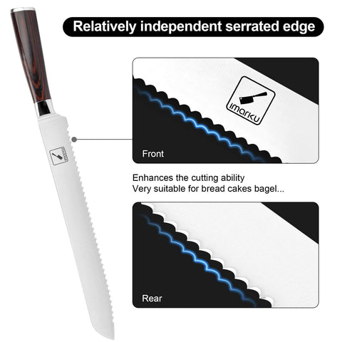 Imarku bread knife FSC-certified handle supports sustainable, durable use.