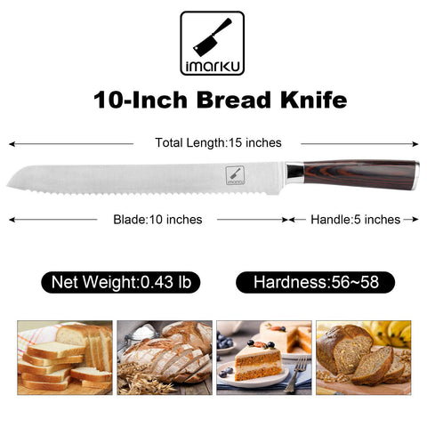 imarku bread knife German high-carbon stainless steel resists rust and wear
