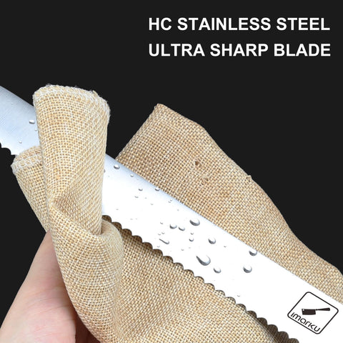 imarku bread knife left-handed friendly design supports ambidextrous use