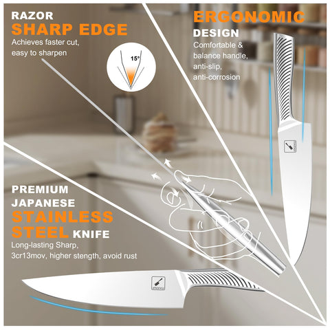 Imarku built-in sharpener maintains edge between uses.