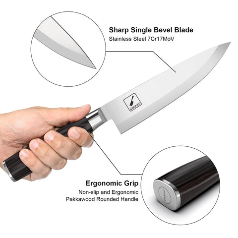 imarku chef knife 8-inch versatile blade handles fish, vegetables, and meat prep