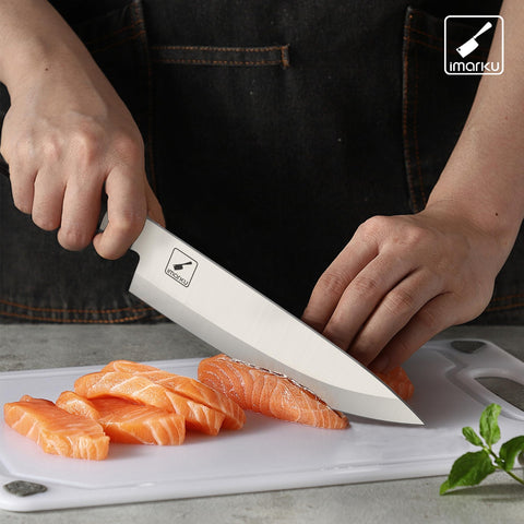 imarku chef knife 8-inch single bevel enables fast, clean cuts