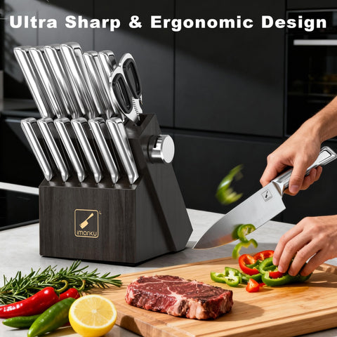 imarku 8-inch chef knife highlights precision blade for effortless chopping