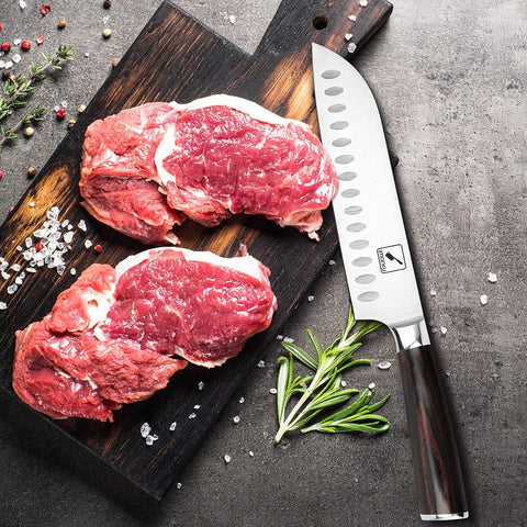 imarku kitchen knife used daily for chopping vegetables and slicing poultry with ease.