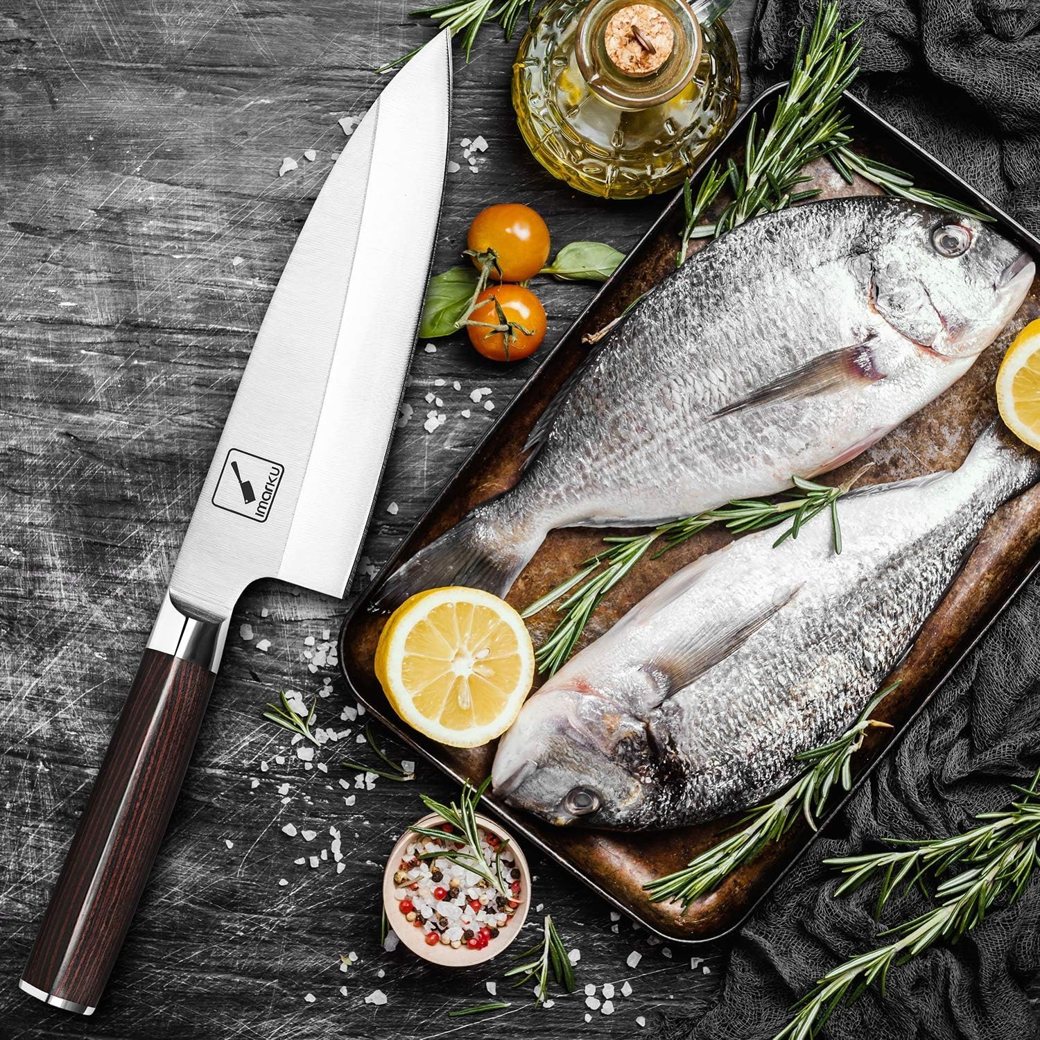 imarku deba knife 7-inch ergonomic grip supports fatigue-free use