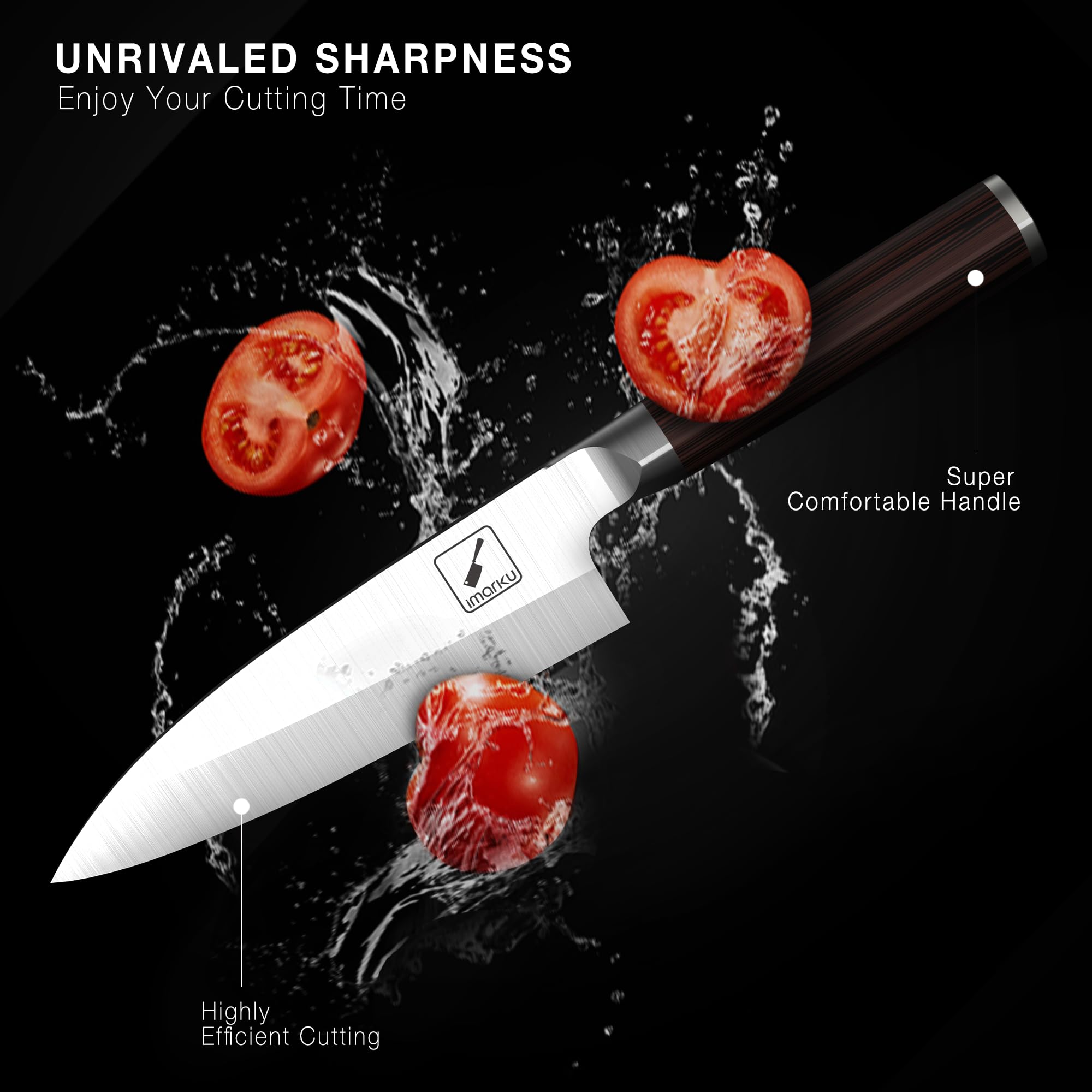 imarku deba knife 7-inch pakkawood handle delivers comfortable secure grip