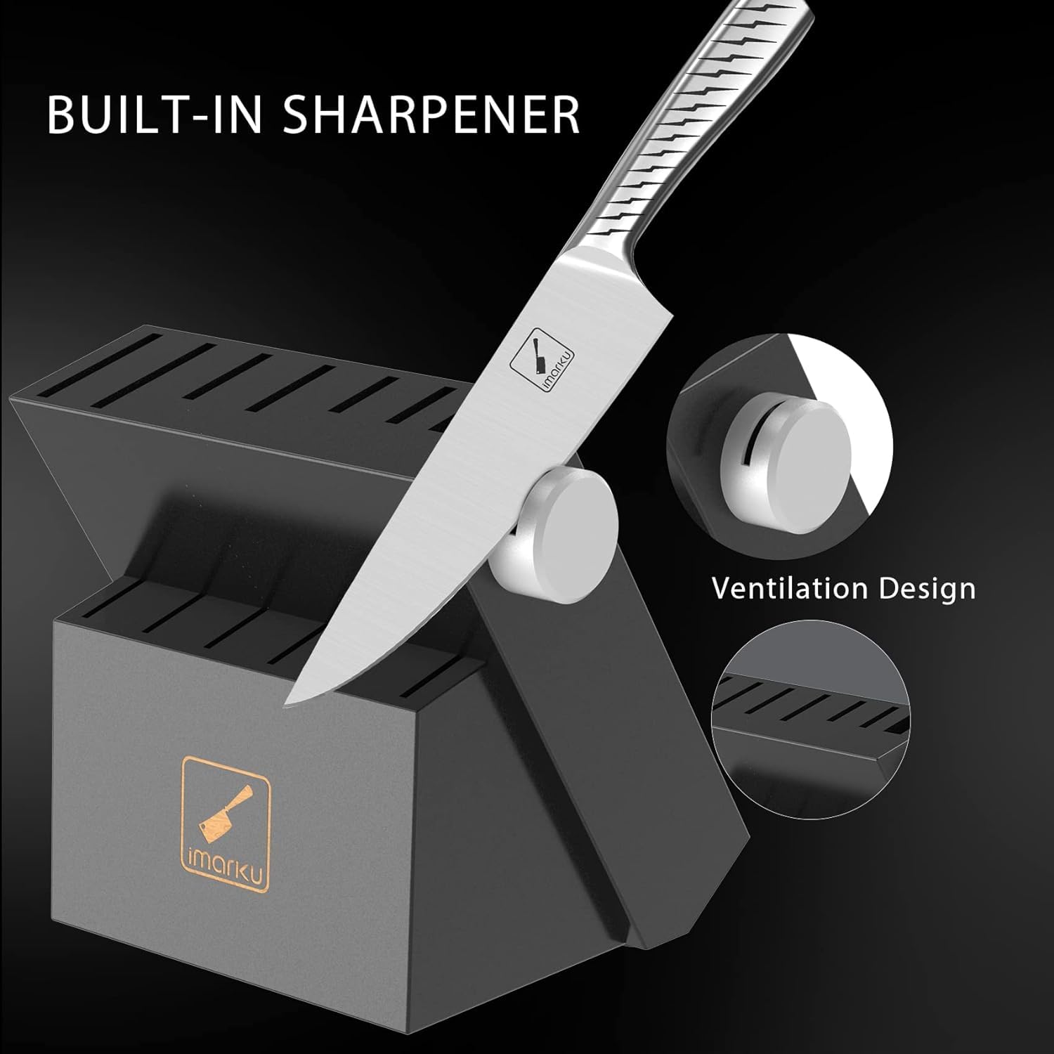 Imarku knife set bread knife 8-inch ensures clean, even slices.