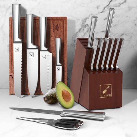 Imarku knife-set sharpener feature supports quick edge refresh
