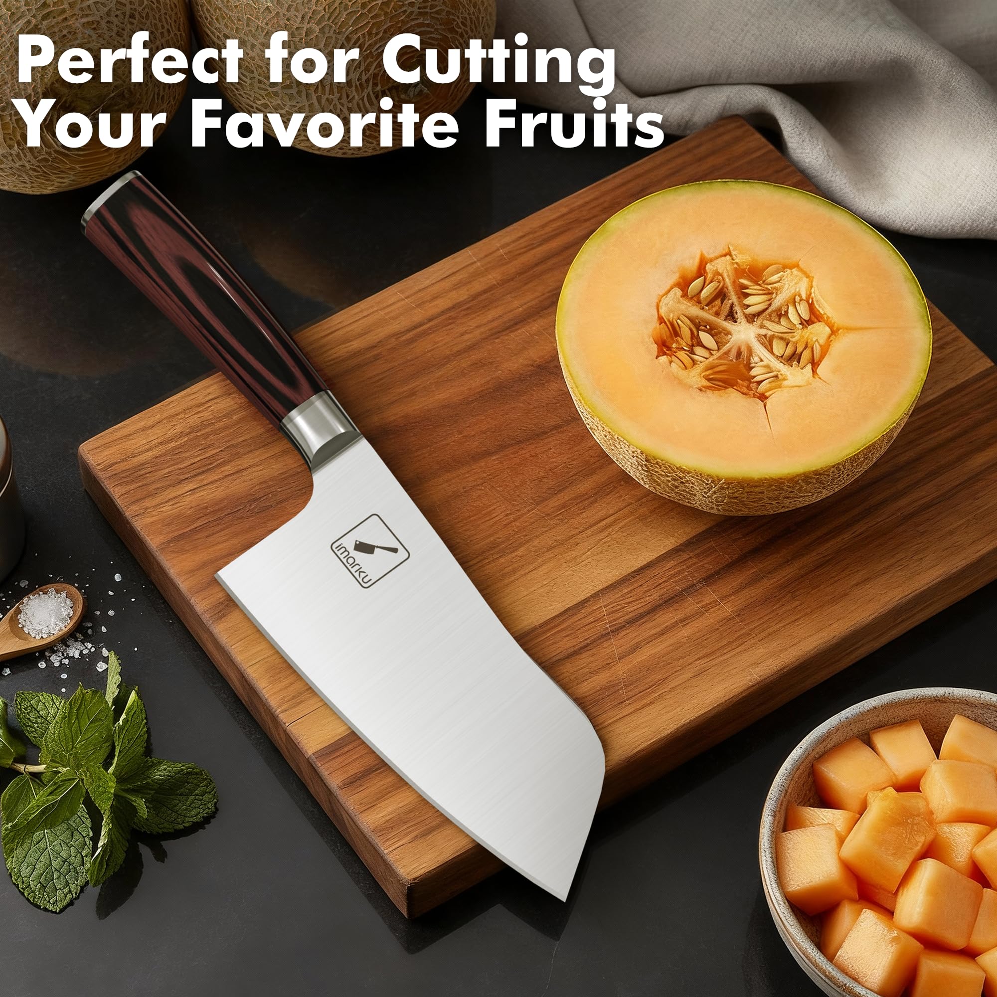 imarku 7-inch meat cleaver gift box presentation, ideal for gifting.