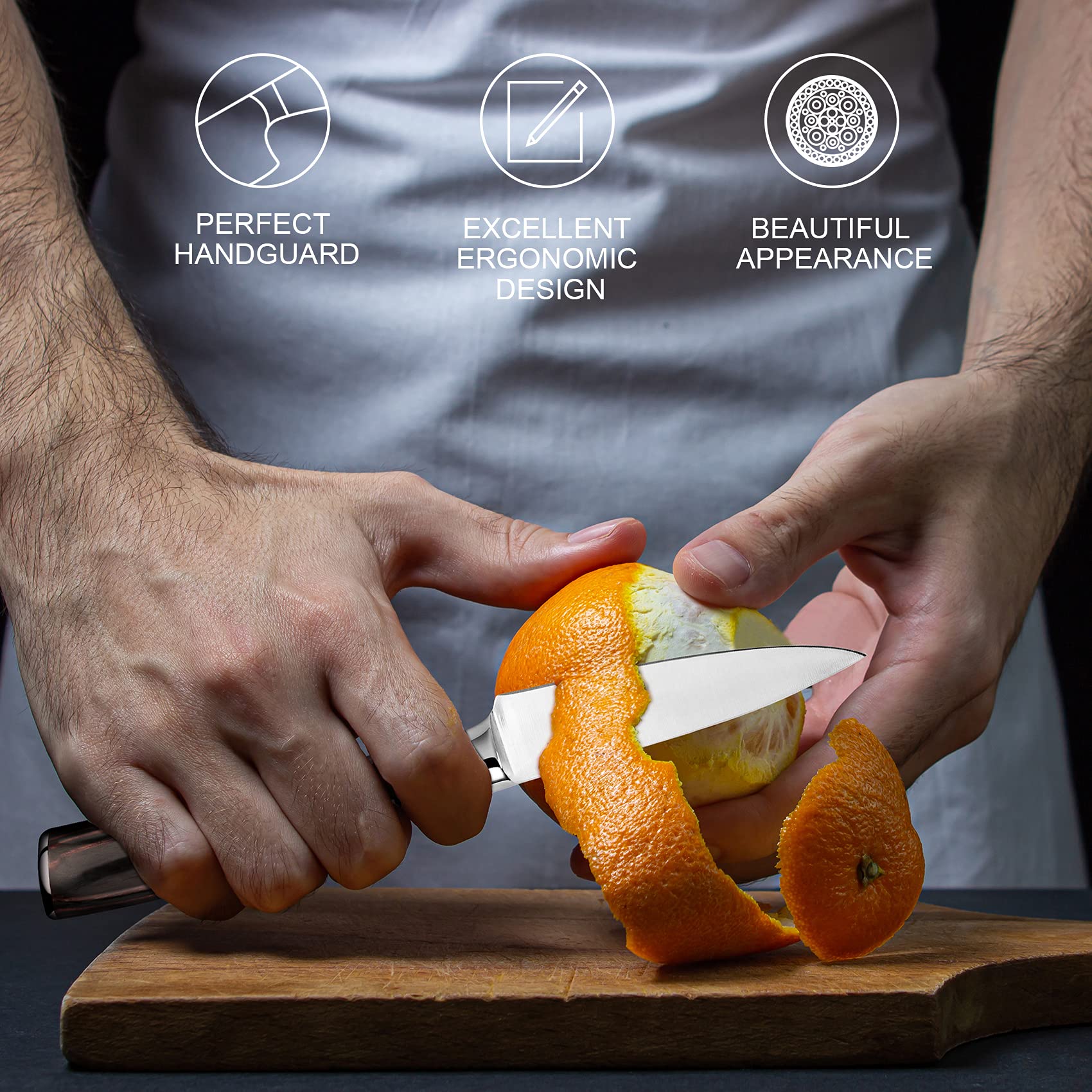 imarku paring knife ideal for peeling, slicing, dicing and mincing.