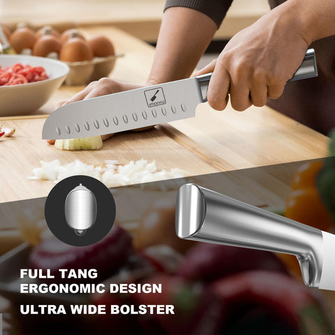 imarku santoku knife tapered blade for effortless chopping