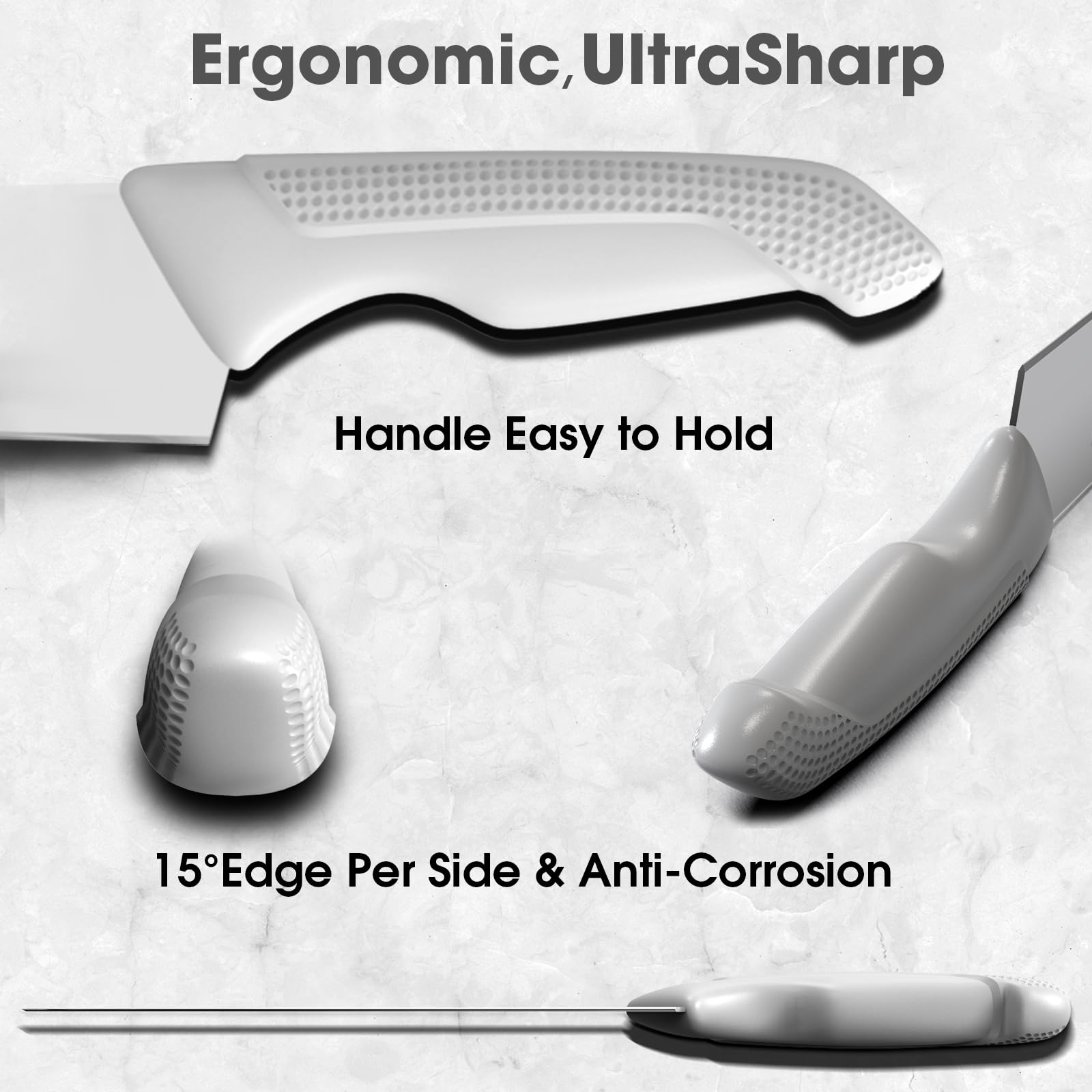 Imarku 8-inch slicing knife for clean, even cuts.