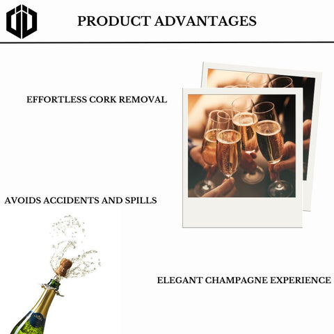 Imbibe & Indulge champagne opener stainless steel body for durable use.