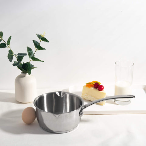 IMEEA butter melting pot showing tri-ply construction for even heat