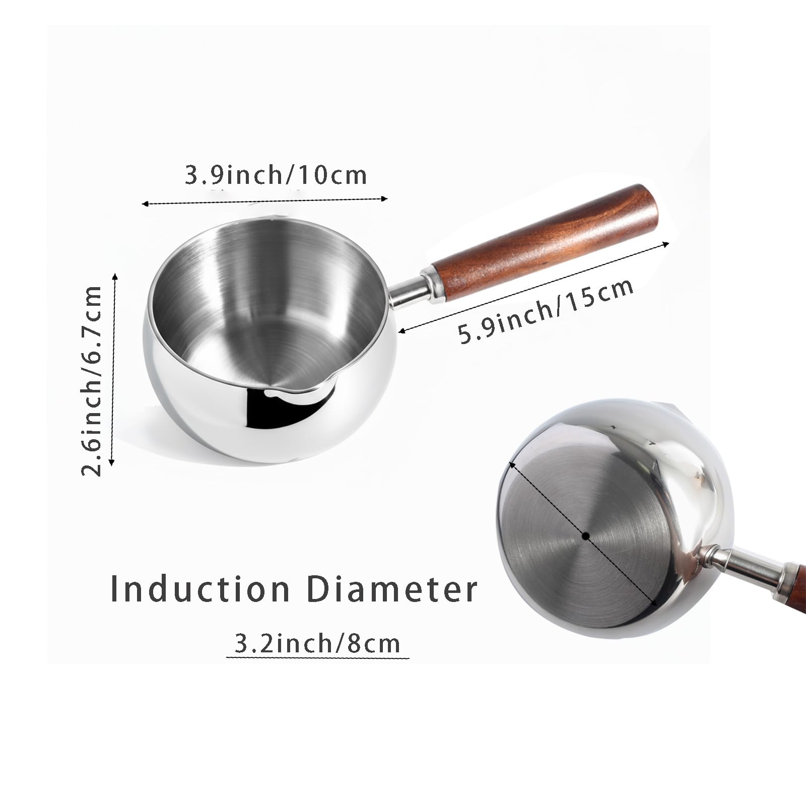 IMEEA compact 2-cup pot ready for single-portion sauces on the stove.
