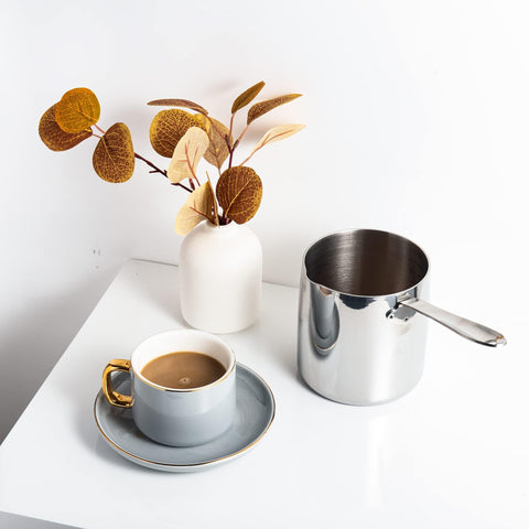 IMEEA Milk Warmer Pot magnetic exterior complements versatile stovetop use.