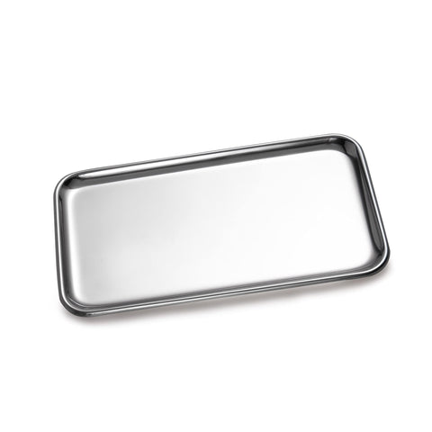 IMEEA small silver tray for bathroom vanity organization with a sleek, durable finish.