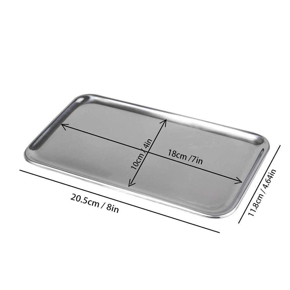 IMEEA small silver tray used to organize jewelry on a vanity with elegant polish.