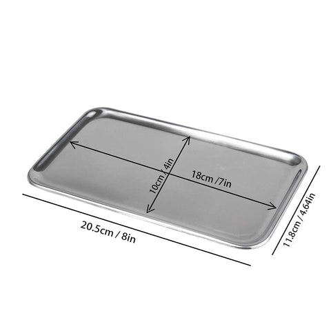 IMEEA small silver tray used to organize jewelry on a vanity with elegant polish.