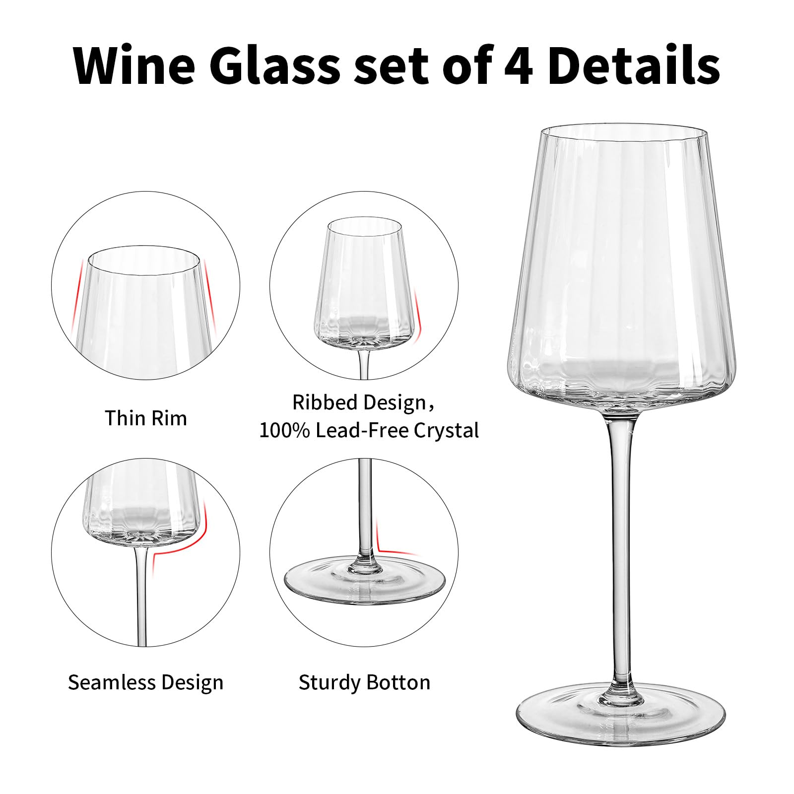 Imourari ribbed wine glasses dishwasher-safe for easy care