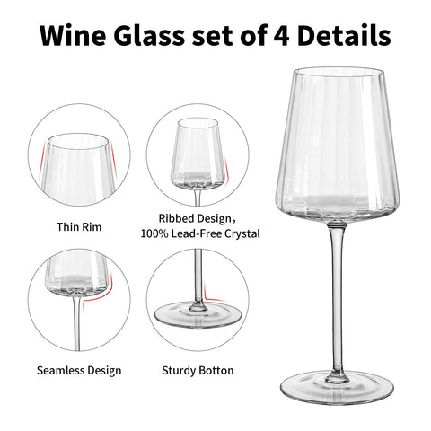Imourari ribbed wine glasses dishwasher-safe for easy care