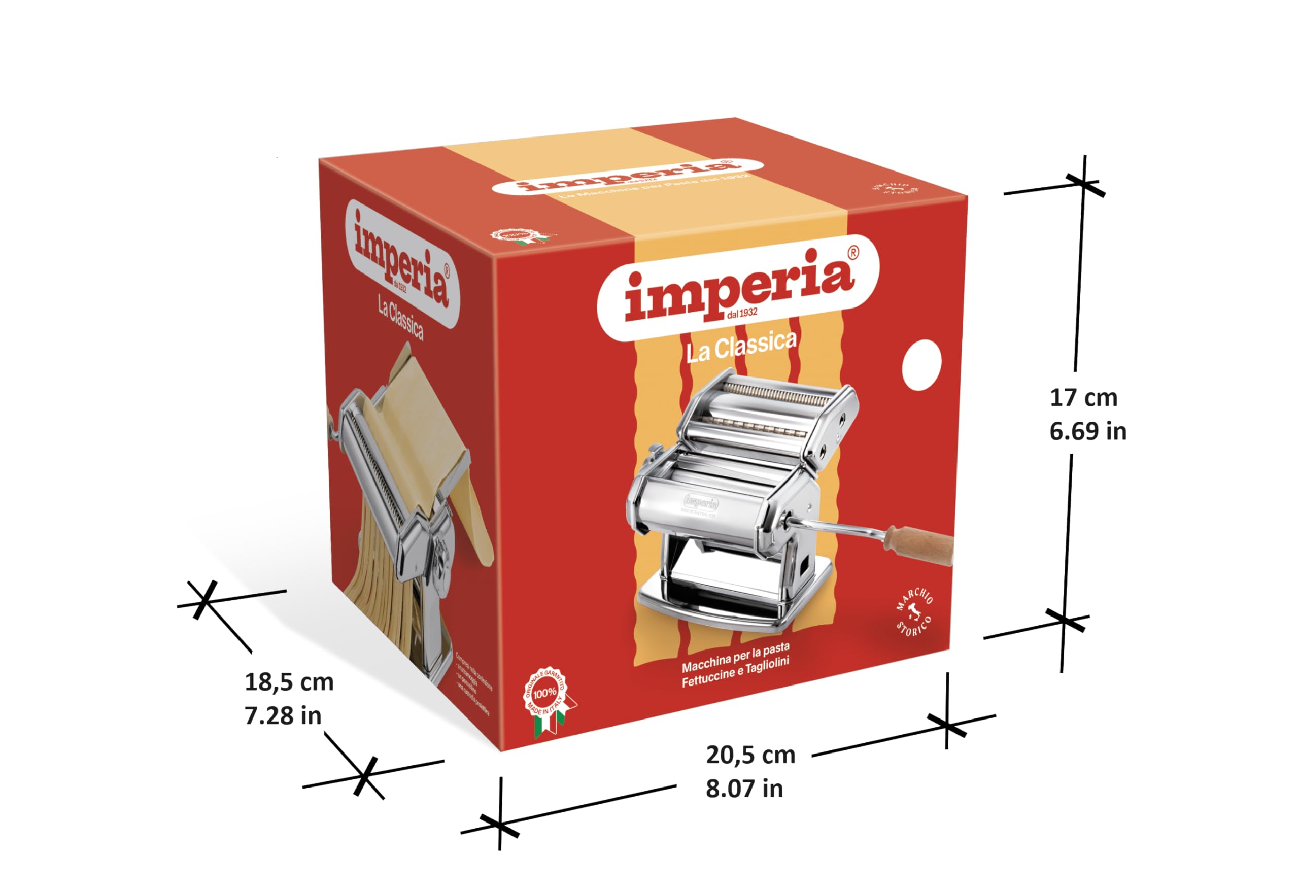 Imperia pasta maker Raviolamp accessory enables ravioli production with the Classic Line.